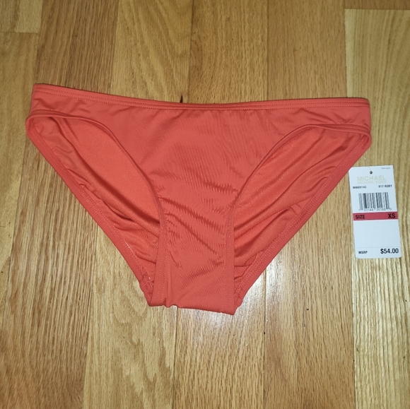 P1. NWT MICHAEL KORS Classic Bikini Bottom Size XS in Ruby - Picture 2 of 5